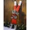 Glitzhome® 35" Red Wooden & Galvanized Ski Porch Décor